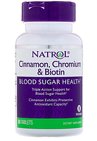 Корица Хром и Биотин для снижения сахара в крови (Cinnamon Chromium and Biotin Blood Sugar Health) 60 таблеток