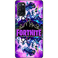 Силиконовый бампер чехол для Oppo A52 с рисунком Fortnite Marvel