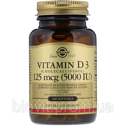 Витамин D3 (Vitamin D3) 5000 МЕ 100 капсул (ID#1113044027), цена: 599 ...