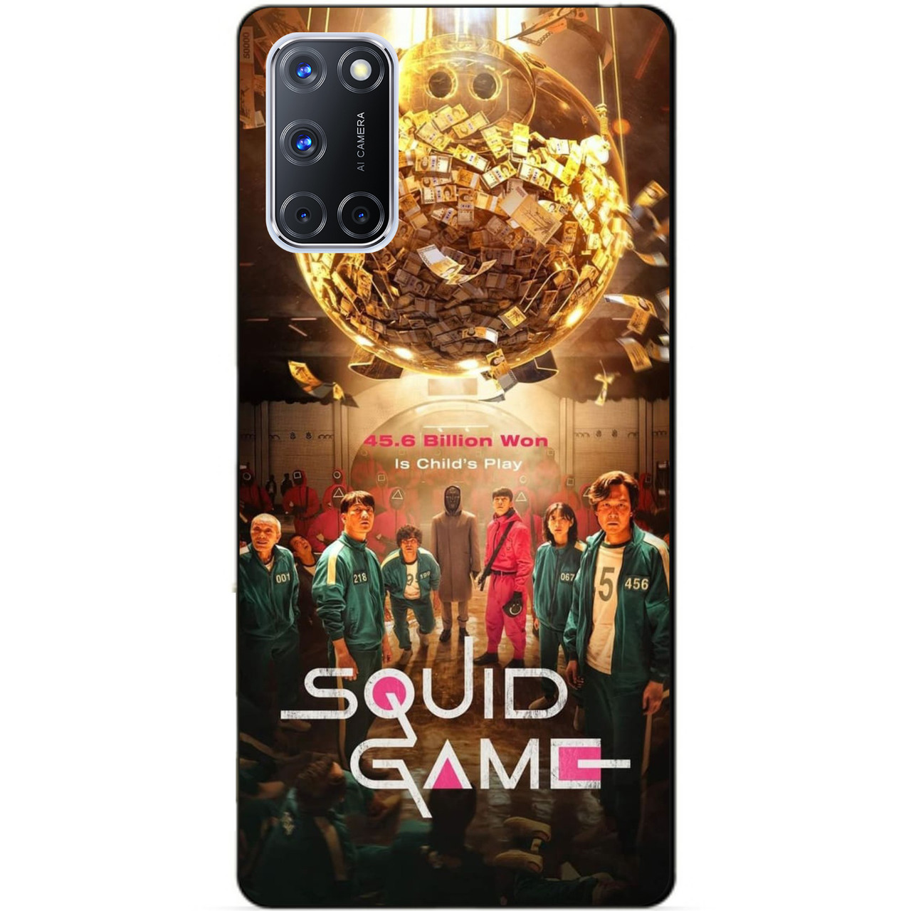 Силіконовий бампер чохол для Oppo A72 з картинкою Гра в кальмара