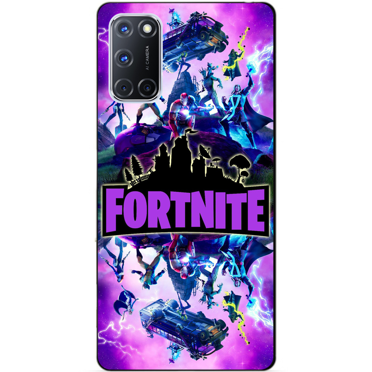 Силіконовий бампер чохол для Oppo A72 з малюнком Fortnite Marvel