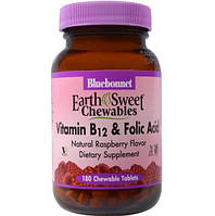 Витамин B-12 и фолиевая кислота (Vitamin B12 and Folic Acid) 180 жевательных таблеток со вкусом малины