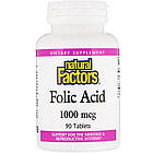 Фолієва кислота (Folic Acid) 1000 мкг 90 таблеток