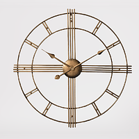 Часы настенные Ti-Time (50х50 см) лофт большие Loft7 [Металл] черные Золотистый