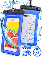 Водонепроникний Чохол для телефону до 6,6 дюймів VelaSport 1.0 кейс для підводної зйомки до 5м IPX8 Синій