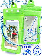 Водонепроникний Чохол для телефону до 6,6 дюймів VelaSport 2.0 кейс для підводної зйомки до 5м IPX8 Зелений