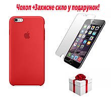 IPhone 6 6S Силіконовий чохол накладка Apple Silicone Case бампер HC Red Червоний