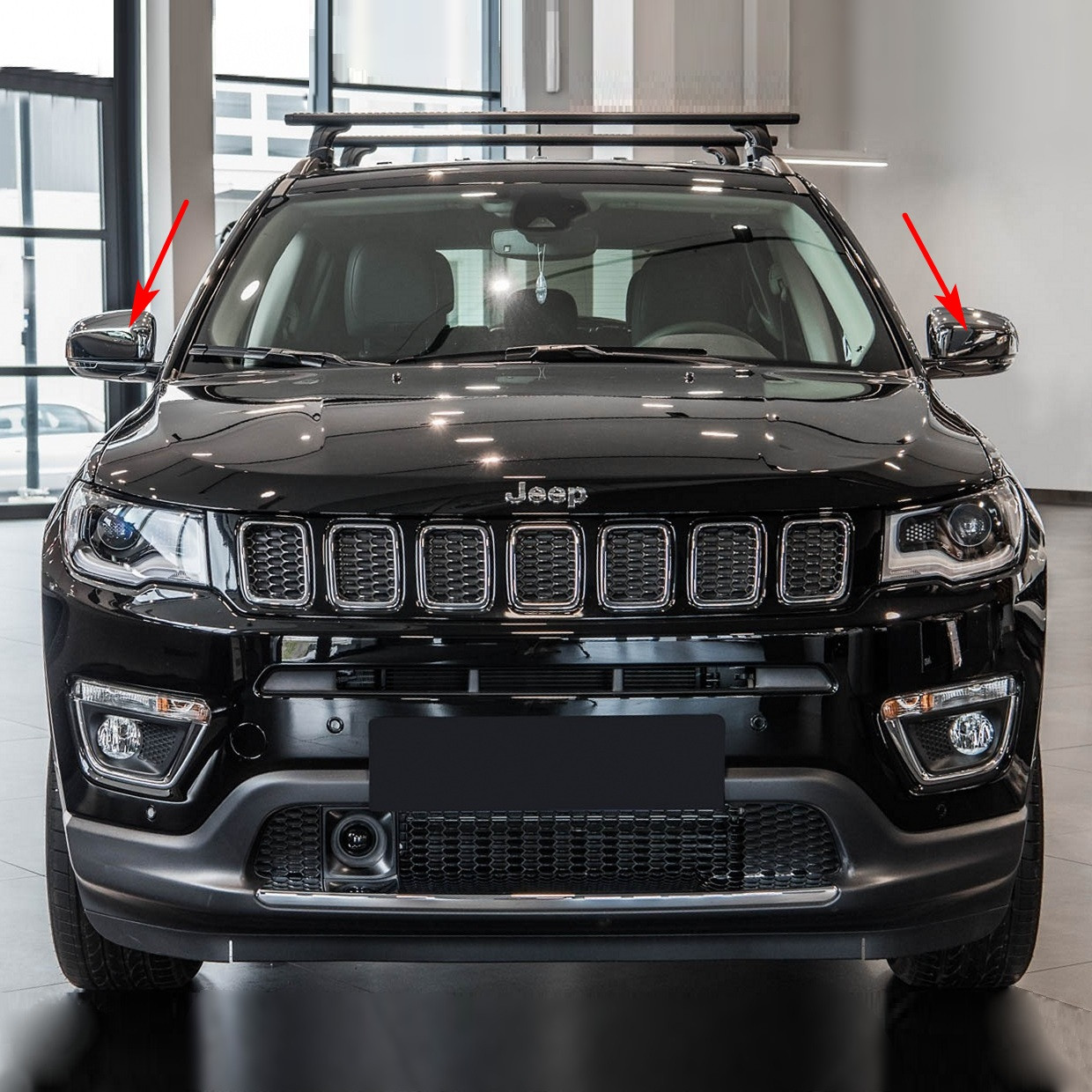 Хром.накладки на зовнішні дзеркала для Jeep Compass II 2017+
