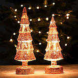 Світна скляна новорічна фігура LED "Ялинка" 34 см, фото 5