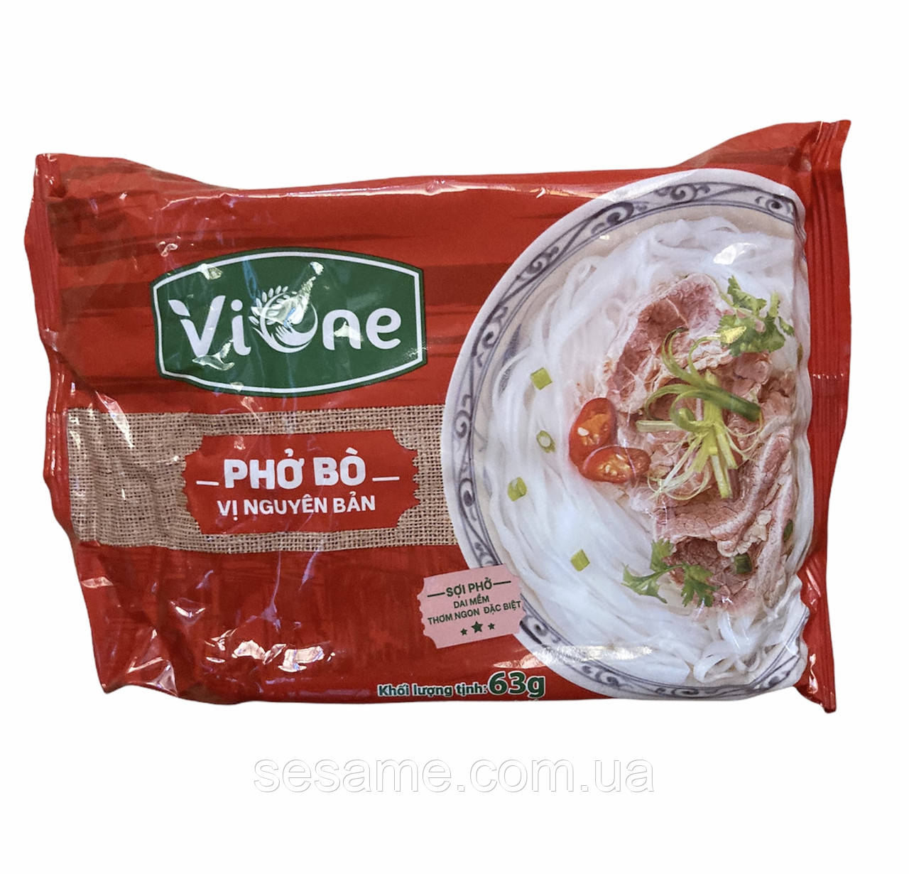 Рисова локшина швидкого приготування (телятина) Vione PHO BO 65гр (В'єтнам)