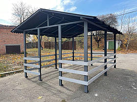 Дерев'яна альтанка 3 на 4 м, для великої родини (на 14-16 осіб)