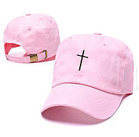 Кепка бейсболка Крест Христианская серия Розовая