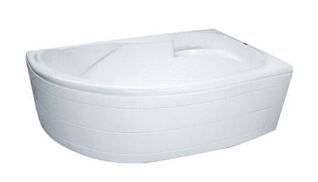 Акрилова кутова ванна 170*100*55 см (в комплекті опора та фронтальна панель) правобічна, фото 1