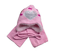 Набір для новонароджених шапка на зав'язках + шафа 0-3 міс (2 міс) рожевий
