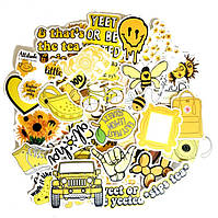 Набор виниловых наклеек стикеров Стикерпак Желтый Стиль стикербомбинг на авто ноутбук стену 50 шт