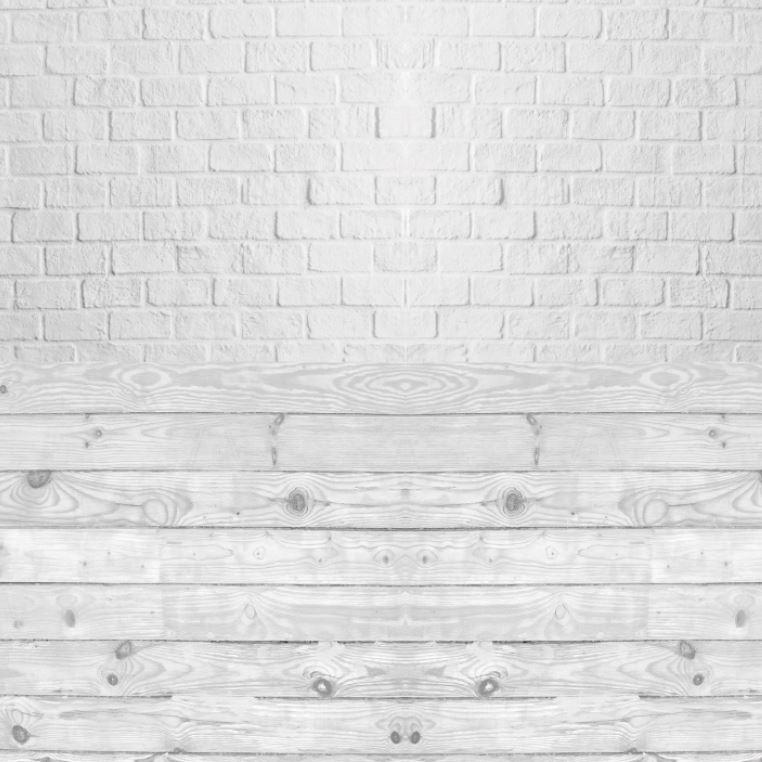 Фото-фон вініловий подвійний 100х100см "Біла цегла, дошка, фон для предметної зйомки ПВХ (банерна тканина)