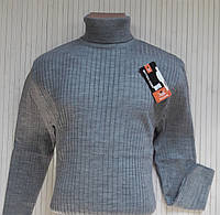 Гольф (водолазка) мужской демисезонный, ворот с отворотом, свитер-гольф, серый  М-L, L-XL