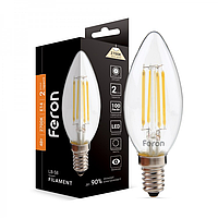 Светодиодная лампа Feron LB-58 4W E14 Filament C37 свеча 400Lm 2700K/4000K