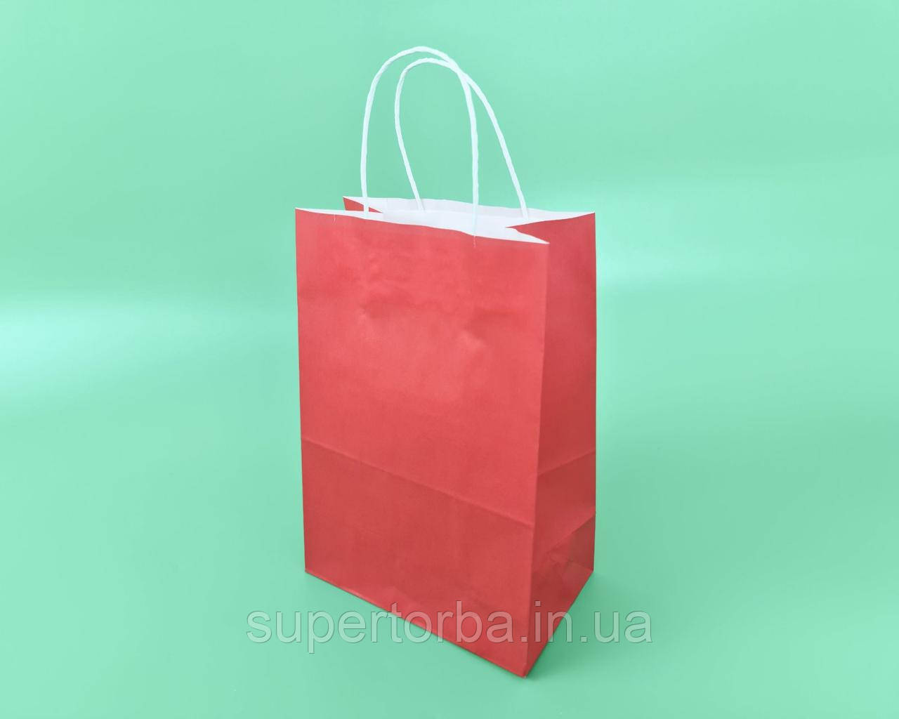 Пакет із ручками паперовий 28*19*11,5 КРАСНИЙ (25 шт.), фото 1