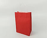 Пакет із ручками паперовий 28*19*11,5 КРАСНИЙ (25 шт.), фото 2