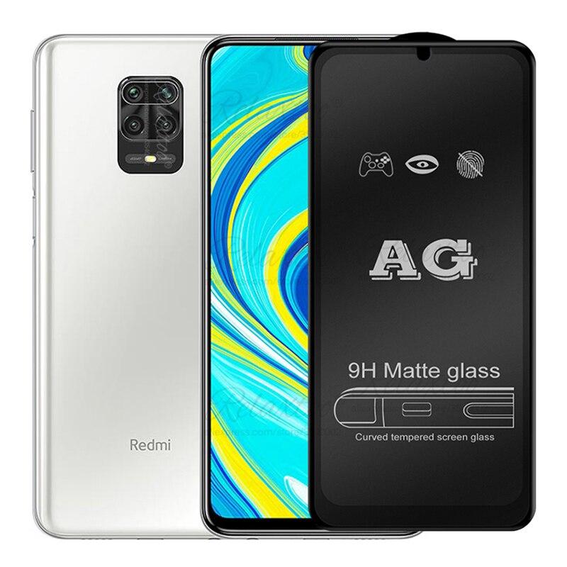 Матове захисне скло для Xiaomi Redmi Note 9 Pro чорне на весь екран клей на всій поверхні