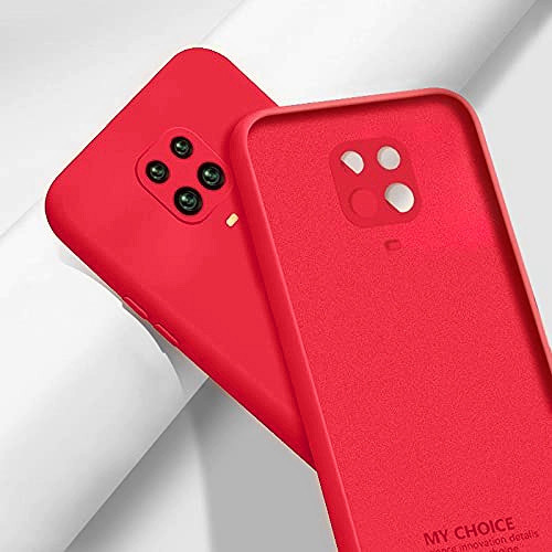 Силіконовий чохол бампер з мікрофіброю для Xiaomi Redmi Note 9 Pro червоний матовий софт-тач