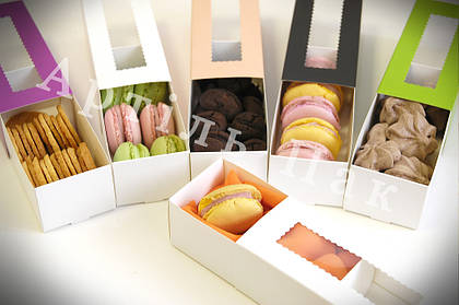 Універсальність розмірів дозволяють упаковувати різноманітні кондитерські вироби (цукерки, печиво, безе, macarons) та іншу продукцію Hand Made  (наприклад мило ручної роботи, біжутерію, та інші сувеніри), або просто використовувати її як подарункову 