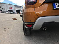 Накладки на задние рефлекторы 2 шт, нержавейка) Carmos - Турецкая сталь для марки.авто. Dacia Duster 2018-2024