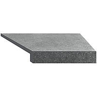 Aquaviva Кутовий Г-подібний елемент бортової плитки Aquaviva Granito Gray, 595x345x50 (20) мм (правий/45°)