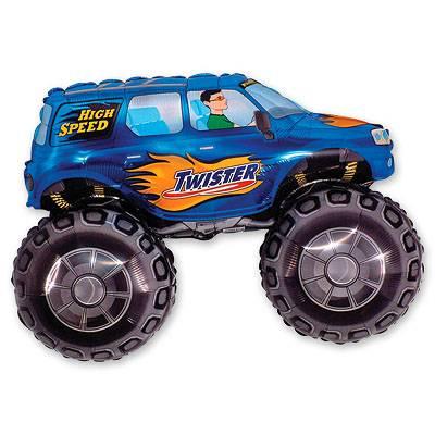 Фольгована фігурна повітряна куля Flexmetal Позашляховик джип синій, 68х96 см