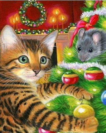 Алмазна мозаїка В очікуванні свята DMF-417 (30 x 40 см) на підрамнику, фото 1