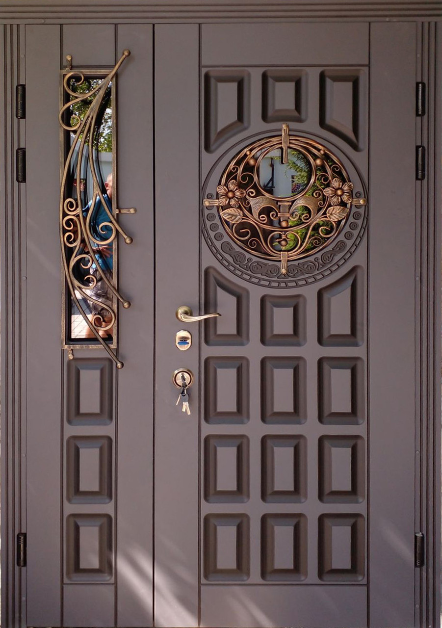 Вхідні броньовані двері еліт класу "Портала" (3-D, патина) ― модель BIG-15, фото 1