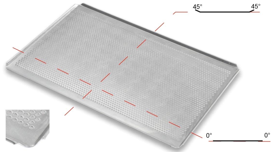 Деко перфороване 470х330 мм. 2 борти 45 градусів. Кути зрізані