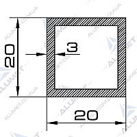 Труба алюмінієва 20х20х3 мм без покриття