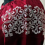 Вишите плаття "Ольга" (бордовий льон) з білою вишивкою, фото 5