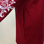 Вишите плаття "Ольга" (бордовий льон) з білою вишивкою, фото 6