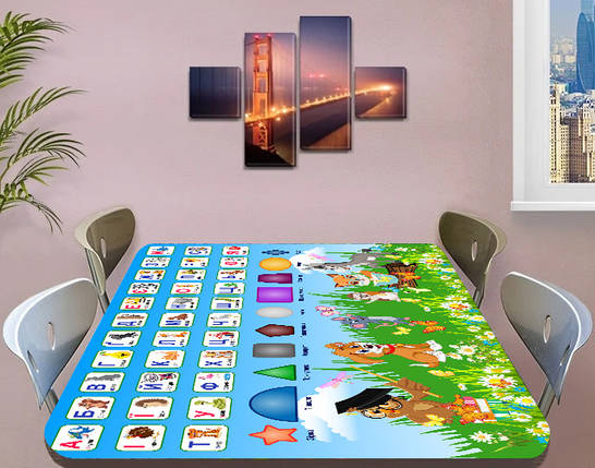 Дитяча наклейка на стіл з абеткою, 60 х 100 см, фото 1