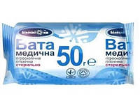 Вата медична гігієнічна стерильна ТМ "Білосніжка", рулон 50 г