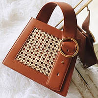 Стильная сумка с пряжкой, коричневая, CC-3777-76