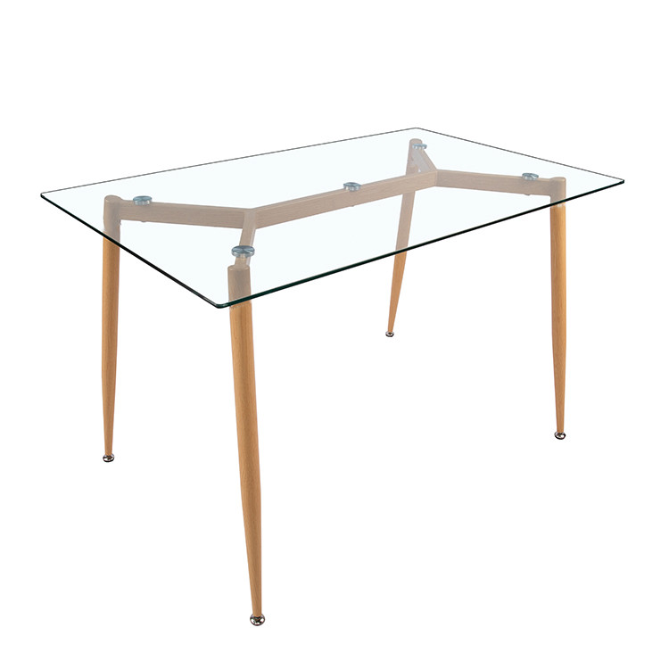 Стіл обідній Джангл Glass каркас Натуральний, стільниця Прозора, 120х80 см (Мікс-Мебель ТМ)