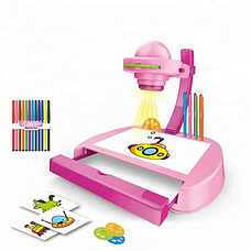 Проектор для малювання мольберт слайди, світло, фломастери Рожевий, фото 2