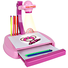 Проектор для малювання мольберт слайди, світло, фломастери Рожевий, фото 3