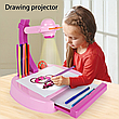 Проектор для малювання мольберт слайди, світло, фломастери Рожевий, фото 4