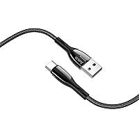 Кабель для зарядки телефона USB Type-C Android with LED Safeness charging HOCO U89 |120см 3A| Чорный