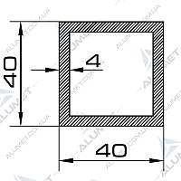 Труба алюмінієва 40х40х4 мм без покриття