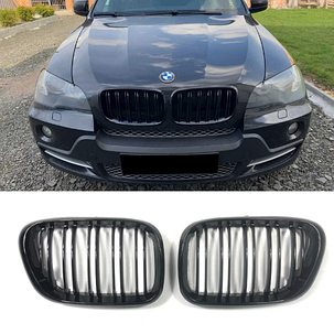 Решітка ноздрі радіатора BMW (БМВ) X5 series E53 (1999 - 2003) Глянець 2 ребра, фото 1