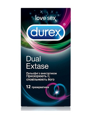 Durex Dual Extase презервативи  12 шт. (5052197053432)