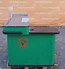 Касовий бокс із вузьким накопичувачем 150х110 см., лівий, зелений, з грошовим ящиком, Б/у, фото 5