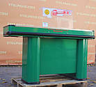 Касовий бокс із вузьким накопичувачем 150х110 см., лівий, зелений, з грошовим ящиком, Б/у, фото 4