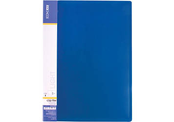 Папка "Economix" №E31208-02 CLIP B Light з затиск.,синя(1)(20)